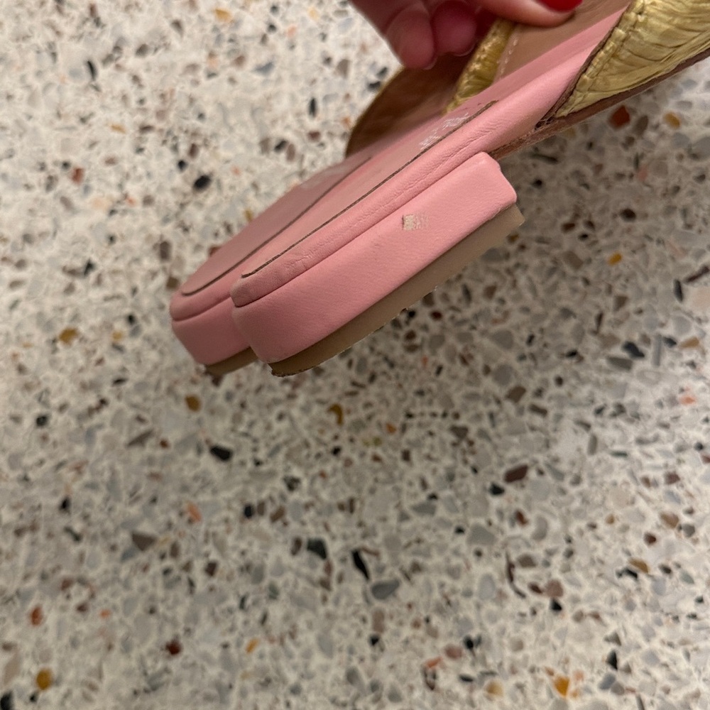 Jeffrey Campbell Mitzy Mule gold pink raffia rattan 8 39 - Picture 8 of 8